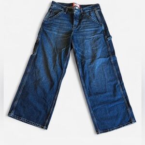 Old Navy Womens Wide Leg Carpenter Blue Jeans